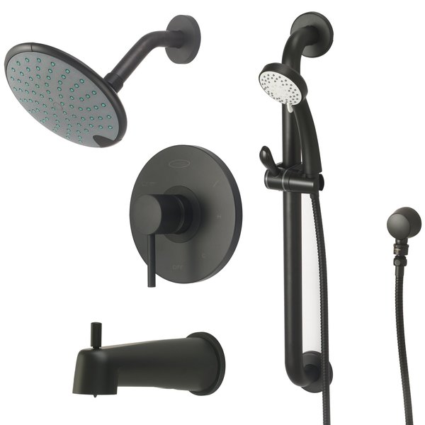 Pioneer Single Handle Tub and Shower Trim Set in Matte Black TD-4MT131-ADA-MB